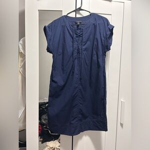 Navy Blue Lace-Up Dress